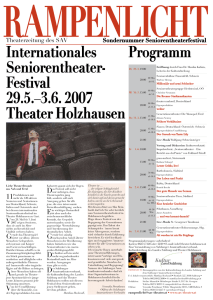 internationales Seniorentheater- Festival 29.5.–3.6. 2007 theater