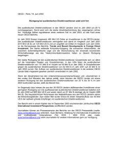 OECD – Paris, 19. Juni 2003 Rückgang bei ausländischen