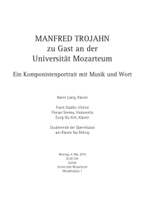 MANFRED TROJAHN zu Gast an der Universität Mozarteum