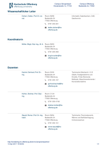 Wissenschaftlicher Leiter Koordinatorin Dozenten