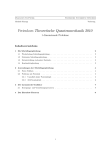 Ferienkurs Theoretische Quantenmechanik 2010