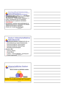 Studium Volkswirtschaftslehre