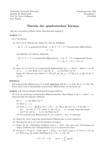 Theorie der quadratischen Formen - Fakultät für Mathematik, TU