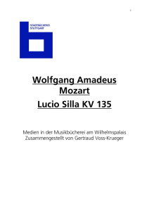 Wolfgang Amadeus Mozart Lucio Silla KV 135