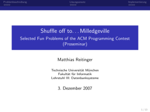 Shuffle off to…Milledgeville - Lehrstuhl für Datenbanksysteme