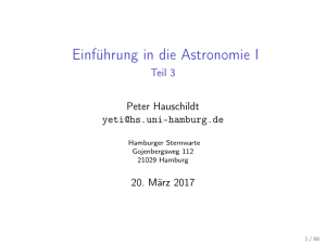 Einführung in die Astronomie I - Teil 3