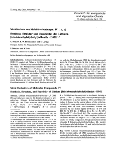 [tris-trimethylsilyl)silyl]tellanids . DME 1,2