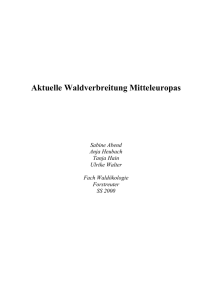 Aktuelle Waldverbreitung Mitteleuropas