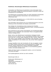 Richtlinien/ Bewerbungen Wilhelmsauer Kunstmärkte Veranstalter