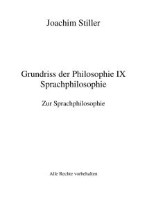 Grundriss der Philosophie IX Sprachphilosophie