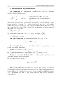 7-1 Elementare Zahlentheorie 7. Das quadratische