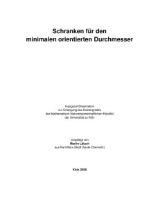 Schranken für den minimalen orientierten Durchmesser