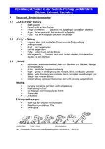 Bewertungskriterien in der Technik-Prüfung Leichtathletik (Diplom