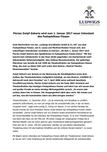 Florian Zwipf-Zaharia wird zum 1. Januar 2017 neuer Intendant des
