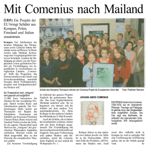 Mit Comenius nach Mailand