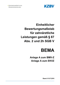 Einheitlicher Bewertungsmaßstab für zahnärztliche Leistungen