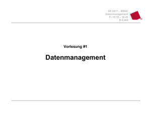 Vorlesung #1 Datenmanagement