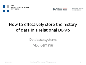 Seminar `Datenbanksysteme` im Rahmen des MSE - HSR-Wiki