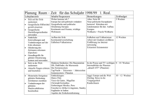 Planung Raum – Zeit für das Schuljahr 1998/99 1