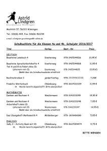 Schulbuchliste Klasse 4a-b 2016-17