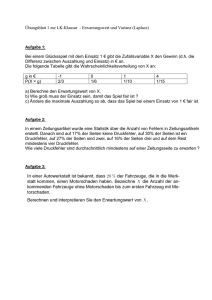 Übungsblatt 1 zur LK-Klausur - Erwartungswert und Varianz (Laplace)