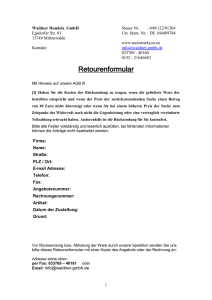 Retourenformular - Waldner Handelsgesellschaft mbH