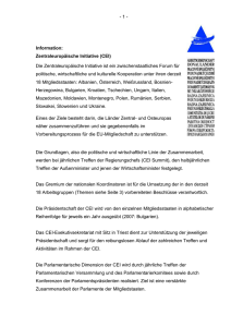 Information Zentraleuropäische Initiative (CEI)