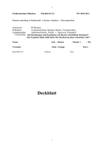 Diplomvorprüfung in Mathematik I (Lineare Algebra)