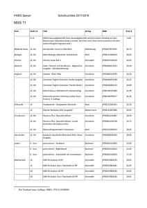 FMSG Speyer Schulbuchliste 2017/2018 MSS 11 Fach Stufe 11 Titel