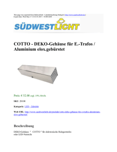 COTTO - DEKO-Gehäuse für E.-Trafos / Aluminium