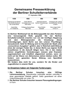 Gemeinsame Presseerklärung der Berliner Schulleiterverbände