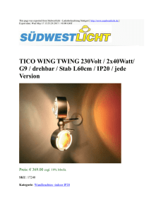 TICO WING TWING 230Volt / 2x40Watt/ G9 / drehbar