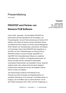 PROSTEP wird Partner von Siemens PLM Software