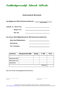 Brennholzkaufvertrag - Forstbetriebsgemeinschaft Schöneiche