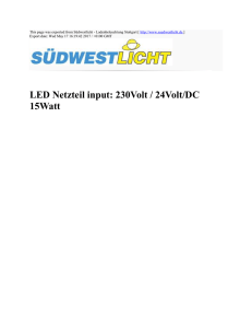 LED Netzteil input: 230Volt / 24Volt/DC 15Watt : Südwestlicht