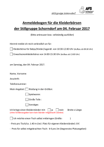Stillgruppe Schorndorf Anmeldebogen für die Kleiderbörsen der