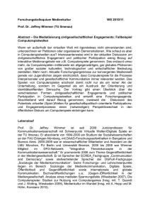 Forschungskolloquium Medienkultur WS 2010/11 Prof. Dr. Jeffrey