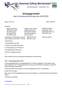 Protokoll vom 16.02.2012 - Gemeinde Zelking