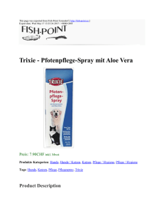 Trixie - Pfotenpflege-Spray mit Aloe Vera : Fish
