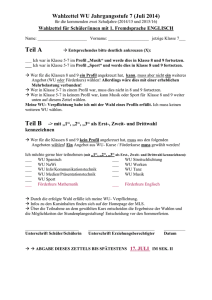 Wahlzettel WU Jahrgangsstufe 7