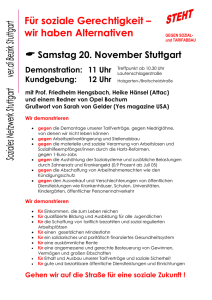 Aufruf zur Demonstration am 20. November in Stuttgart