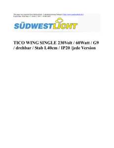 TICO WING SINGLE 230Volt / 60Watt / G9 / drehbar