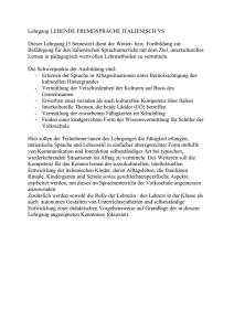 Lehrgang LEBENDE FREMDSPRACHE ITALIENISCH VS