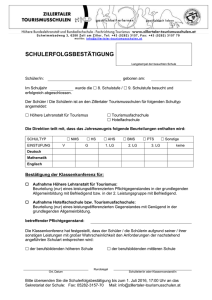 Schulerfolgsbestätigung - Zillertaler Tourismusschulen