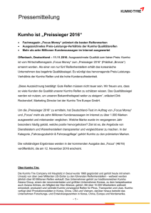 Kumho ist „Preissieger 2016“