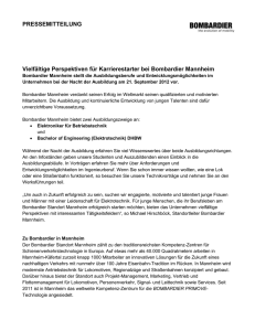 Vielfältige Perspektiven für Karrierestarter bei Bombardier Mannheim