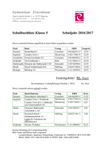 Klasse 5 Liste 2016 - Gymnasium Ernestinum Rinteln