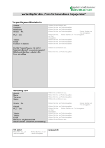 Formular Vorschlag Preis für besonderes Engagement online