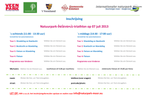 Inschrijving Natuurpark-belevenis-triathlon op 07 juli 2013 ´s ochtends