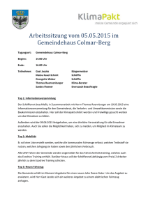 Arbeitssitzung vom 05.05.2015 im Gemeindehaus Colmar